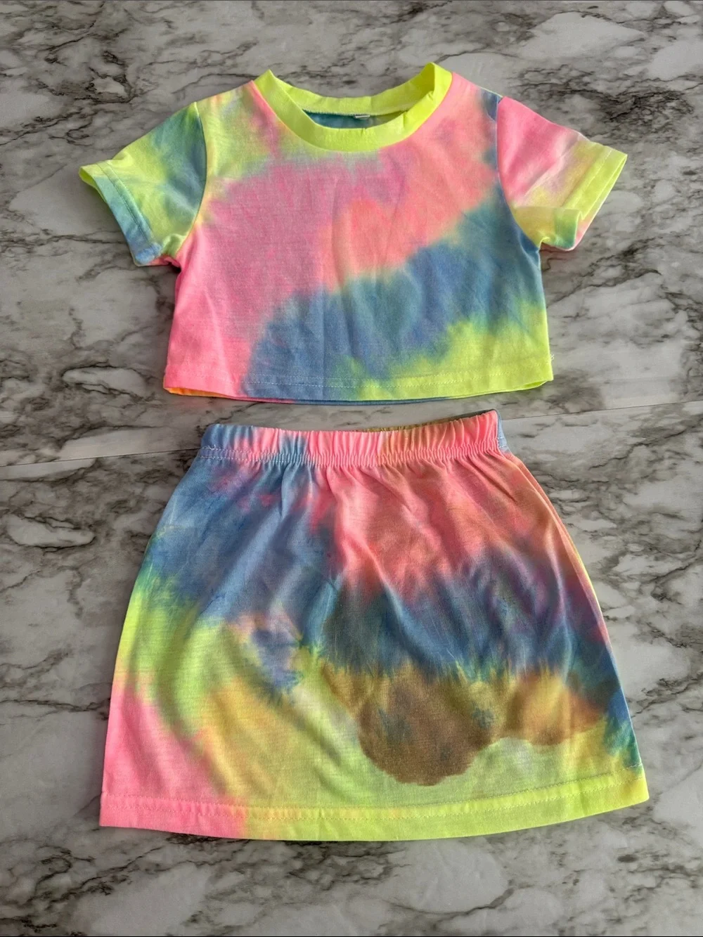 Neon Crop Top Matching Set